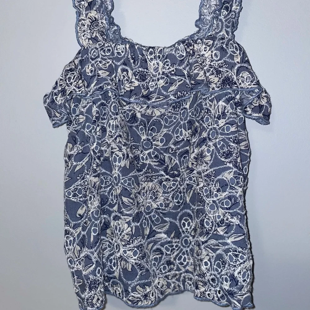 NWOT Floral Ruffle Tank Top - Picture 2 of 6